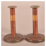 Unusual Christmas Tin Candlestick Candy Holders.