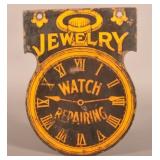 Double-Sided Porcelain Watch Repair & Jewelry Sign