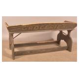 Antique Groceries Painted Wood Wagon Seat.