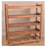 Oak Store Rack on Wheels.