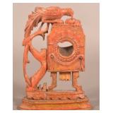 Early 19th C. Carved Pocket Watch Holder.