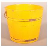 Antique Shaker-Style Chrome Yellow Bucket.