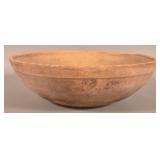 Large 22-1/2" Antique Wood Bowl.