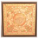 Dated 1815 Watercolor Scherenschnitte Valentine.