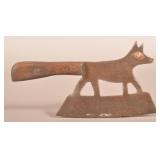 Wrought Iron Figural Fox Meat Cleaver.