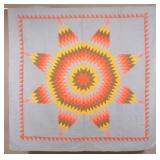 Antique Lone Star w/ Sawtooth Border Quilt.