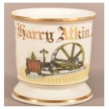 Antique Occupational Steam Engine Shaving Mug.