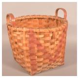 Large Antique PA Oak Market Basket.