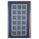 Amish 9-Patch Geometric Quilt.