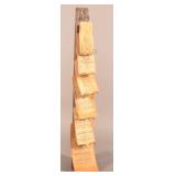 Antique Wall Mount Wood & Wire Bag Holder.