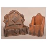 Two Primitive Wall Pockets.
