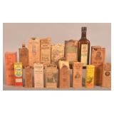 Collection Antique Apothecary Bottles & Boxes.