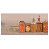 Antique Advert. Tins, Teaberry Display & Bottles.