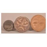 Three Carved Wood Butter Prints.