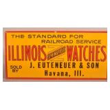 Embossed Springfield Illinois Watches Tin Sign.