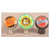 Three Vintage Fox Head Beer Taps.