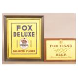 Fox Head 400 TOC Sign & Fox De Luxe Glass Sign.