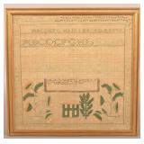 Antique Signed & Dated Alphabet Sampler.