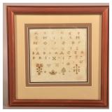 Signed & Dated 1787 Cross Stitch Alphabet Sampler.