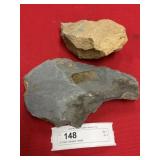 (2) Fossil Olenellus Heads