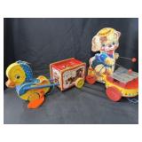 (2) Vintage Fisher Price Wooden Pull Toys