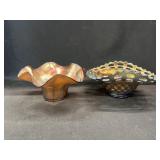 (2) Carnival Glass Candy Bowls
