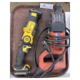 DeWalt Reciprocating Saw, Milwaukee Hammer Drill