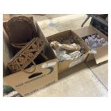 Punch Bowl, Wicker Woven Baskets