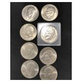 (8) Eisenhower $1.00 Coins