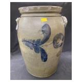 George & Albert Black Slip Decorated Storage Crock
