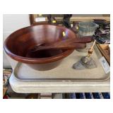 Salad Bowl and Carved Wood Rooster