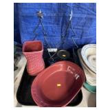 Longaberger Pottery with Candle Stands