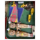 Celluloid Dolls, Vintage Toys and Pennants