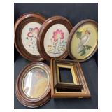 Framed Needlepoints with  Prints