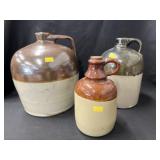 (3) Stoneware Jugs