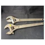 (2) 18" Adjustable Wrenches