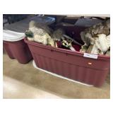 Santa Figurines, 2 Storage Totes/Lids
