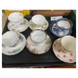 Shelley and English Cups and Saucers