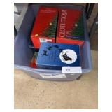 Clothtique Santa Figurines, Plastic Tote/Lid