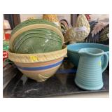 Stoneware Mixing Bowls with Pitcher