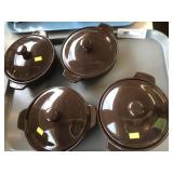 (4) Small Longaberger Pottery Casseroles