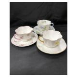 (3) Shelley Cups and Saucers