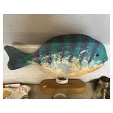 Carved Wood Stand-Up Fish