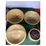 Yellow Ware Bowls and Scented Candle