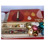 Mercury Glass Ornaments with Vintage Lights