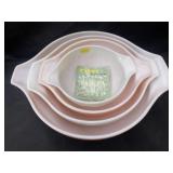 Pyrex Pink Gooseberry Nesting Bowl Set