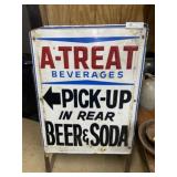 Vintage A-Treat Stand-Up Steel Sign