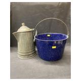 Agateware Teapot with Pail