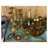 Brass Candlesticks and Accent Lights