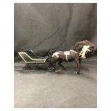 Contemporary Hide Covered Horse with Sleigh
